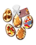 Schokoeier mit verschiedenen Geschmacksrichtungen als Topping