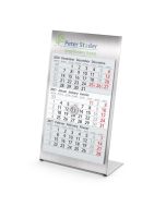 Tischkalender Stahl-Optik als Metall Aufstellkalender Steel Complete für Büro mit eigenem Logo bedrucken