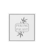 Quadratische Tassendeckchen mit Prägung bedrucken als Heißfolienprägedruck Gold oder Silber mit Logo bedrucken Peking Palast