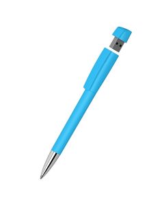 Klio-Eterna - Turnus softtouch Mn USB 3.0 - Drehkugelschreiber mit integriertem USB-Sticksofttouch cyan