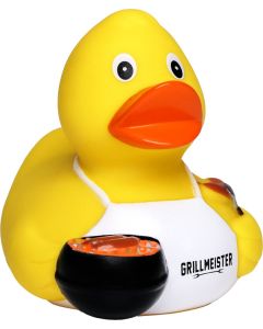 Quietsche-Ente Grillmeister mit Slogan Grillmeister
