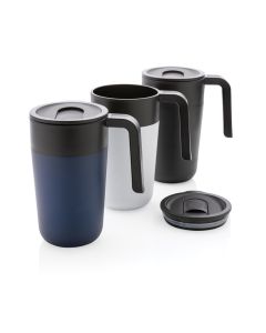 GRS recycelte PP und Stainless Steel Tasse mit Griff