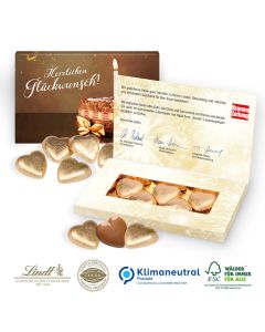 Präsentbox „Business“ mit Lindt Schokoherzen