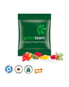 Minitüte,10 g, kompostierbare Folie weiß, Trolli Fruchtgummi, 10% Fruchtsaft