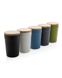 GRS rPP-Becher mit Bambusdeckel