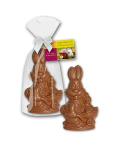 Hase Schoko mit Küken im Beutel mit Karte 240g (ab 25 Stück)