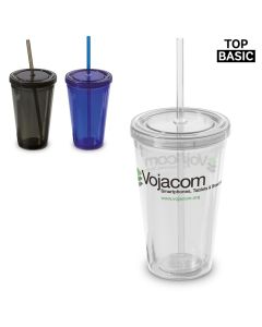 Trinkbecher mit Trinkhalm (ab 100 Stück)