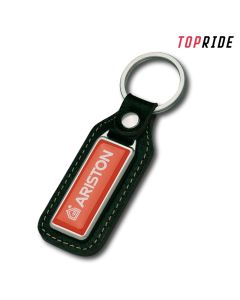 Metallschlüsselanhänger aus Leder (ab 100 Stück)