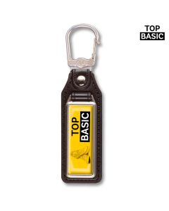 Rechteckiger Metallschlüsselanhänger mit Doming (ab 100 Stück)