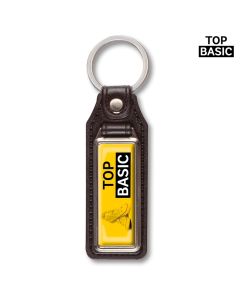 Rechteckiger Metallschlüsselanhänger mit Ring (ab 100 Stück)