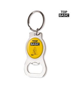 Metallschlüsselanhänger mit Doming und Flaschenöffner (ab 250 Stück)