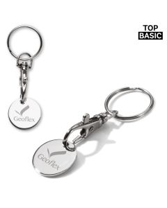 Schlüsselanhänger mit Einkaufswagenchip metall (ab 250 Stück)