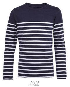 SOL´S - Kids´ Long Sleeve Striped T-Shirt Matelot