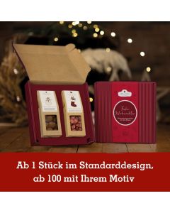 2 Weihnachts-Snacks im Geschenkkarton (versandfähig)