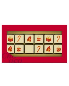 ChocoGiftbox mit 12 Schokoblöckchen 'Sinterklaas' + logo