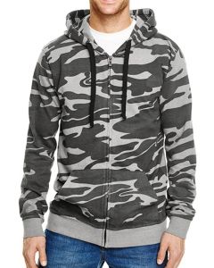 Burnside - Full Zip Camo Hooded Sweat Jacket