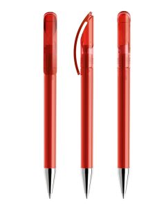 Prodir DS3TTC Transparent mit verchromter MetallspitzeRot transparent