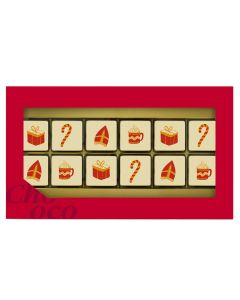 ChocoGiftbox mit 12 Schokoblöckchen 'Sinterklaas'