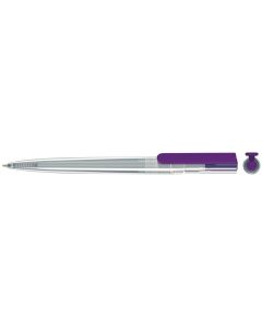 RECYCLED PET PEN switch transparent KG, dunkelviolett