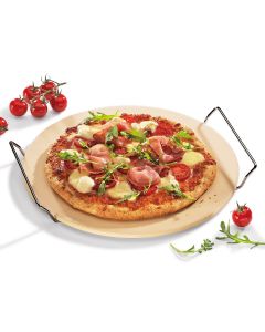 Küchenprofi Pizzastein rund mit Gestell 30cm