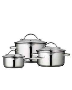Funktion Kochtopfset mit Deckel 6teilig Edelstahl