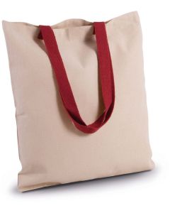 Kimood Flache Shoppingtasche aus Tuch mit kontrastfarbenem Griff