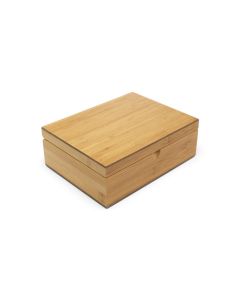Teebox naturel Bambus mit 4 Teedosen und Teemaßlöffel