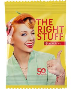 Fruchtgummi-Standardformen 10 g, in kompstierbre Folie & Farbe