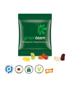 Minitüte,12 g, kompostierbare Folie weiß, Trolli Vegane Gummibärchen, 14% Fruchtsaft