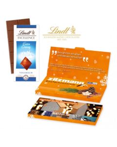 Lindt Excellence Schokoladentafel als Grußkarte (ab 100 Stück)