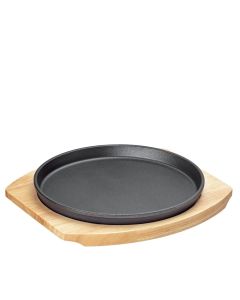 Küchenprofi BBQ Servierplatte rund mit Holzbrett