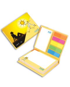 Hardcover-Booklet mit Haftnotizen und Indexstreifen