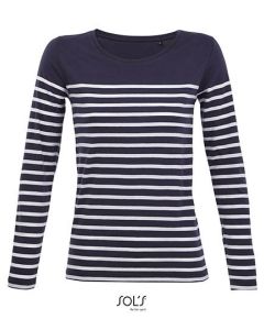 SOL´S - Women´s Long Sleeve Striped T-Shirt Matelot