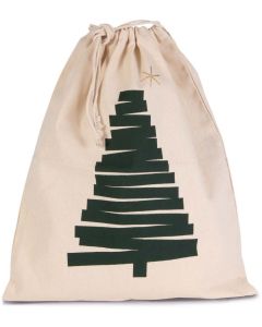 Kimood Baumwolltasche mit Kordelzug und Tannenbaummotiv