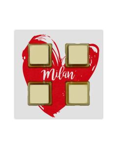 Grußkarte mit 4 Logo- Pralinen