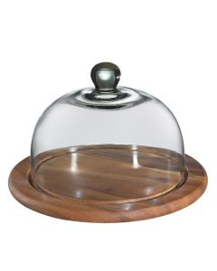 Zassenhaus Käseglocke mit Glasdeckel Akazie 30cm