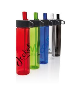Tritan Trinkflasche mit Strohhalm
