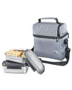 Cilio Isoliertasche ROCCA mit Lunchboxen grau