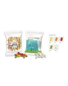 Bunte Frucht- Dragees Werbetüte