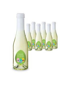 Oster-Piccolo - 6 x Secco Piccolo 0,2 l - Flasche klar, Kapsel weiß