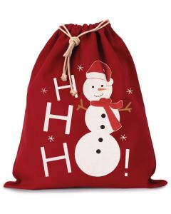 Kimood Baumwolltasche mit Kordelzug und Schneemannmotiv