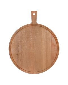 Schneidebrett rund mit Griff und Saftrinne Buche 35 cm ⌀
