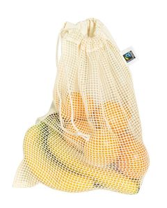 Fairtrade/GOTS Obst- und Gemüsebeutel mit Netz Natural