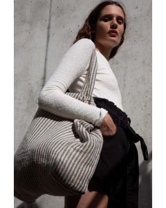 Kimood Gestreifte Shoppingtasche aus Juco