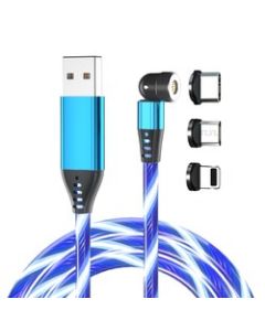 Lade- und Datenkabel "LEDflow Magnetwist" blau