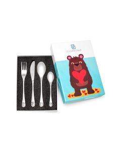 Kinderbesteck Bär mit Herz, 4-teilig