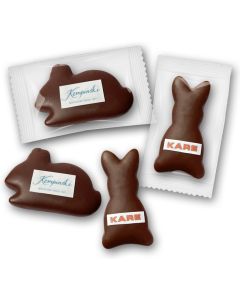 Schokofiguren als Gebäck in Oster Motiv Formen Hase seitilich oder von vorn