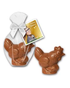 Hühnchen aus Schokolade zu Ostern als Werbeartikel Frühling