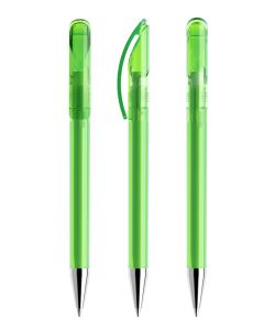 Prodir DS3TTC Transparent mit verchromter MetallspitzeHellgrün transparent