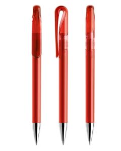 Prodir DS1TTC Transparent mit verchromter MetallspitzeRot transparent